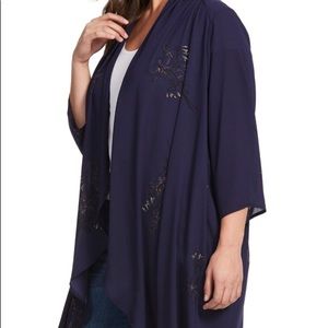 Melissa McCarthy Navy sheer duster